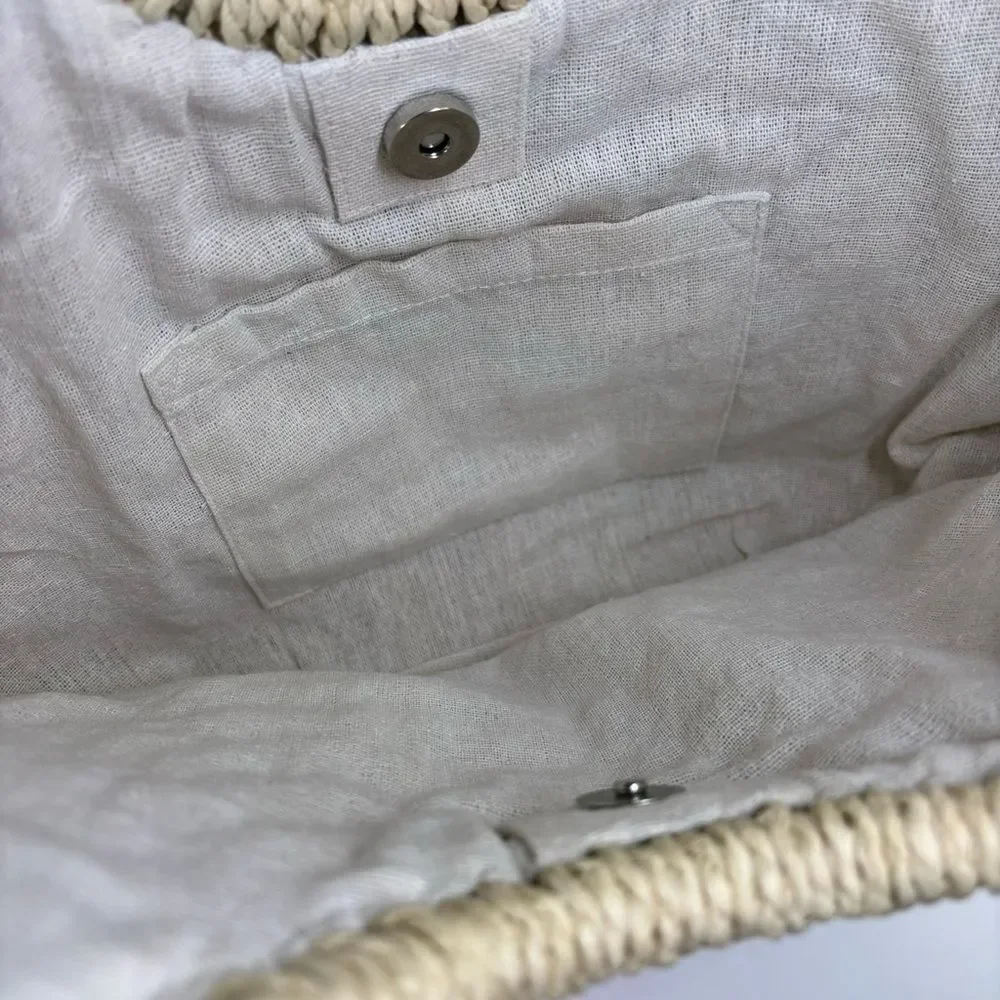 Woven Straw Tote / Beach Vacation Summer Tropical Island Y2K Purse Handbag